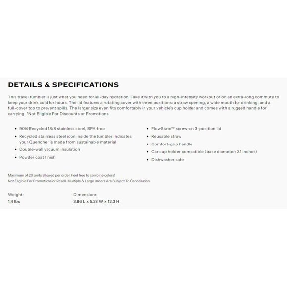 Stanley Quencher H2.0 Tumbler 40 oz Pool Blue Limited‎ Edition Release SOLD OUT - Picture 6 of 7